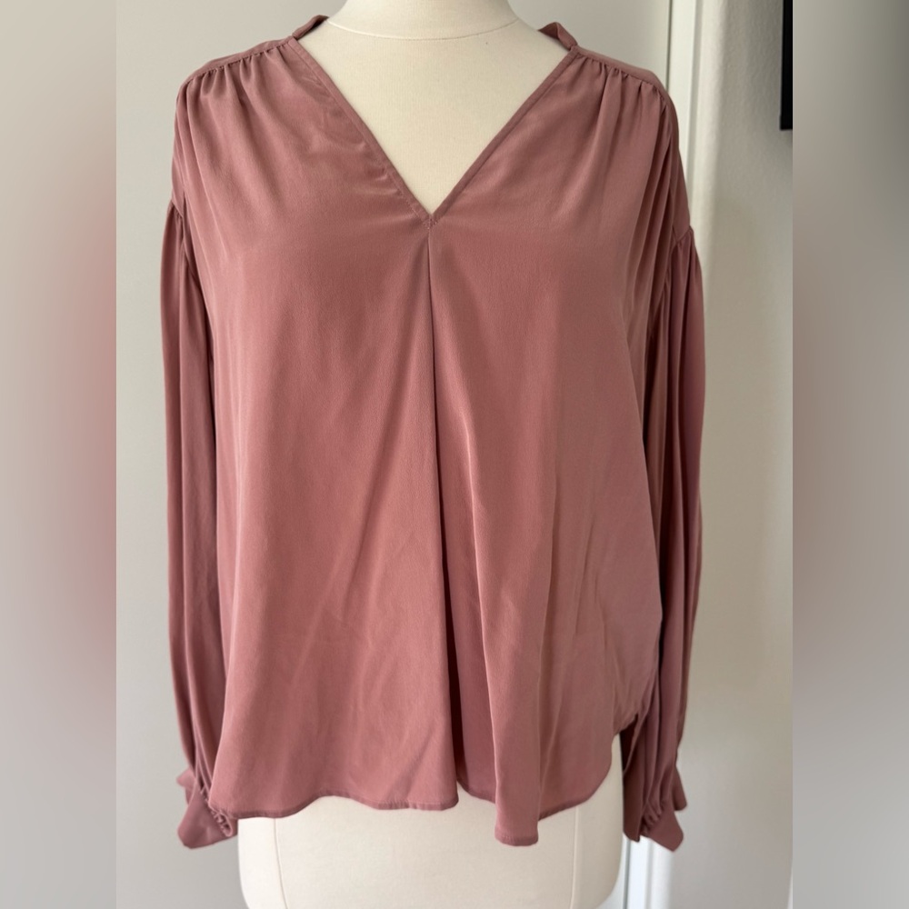 Joie V-Neck Blouse - Dusty Rose
